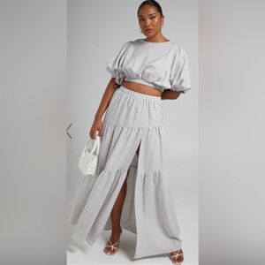 Showpo Gray Maxi Two Piece Set